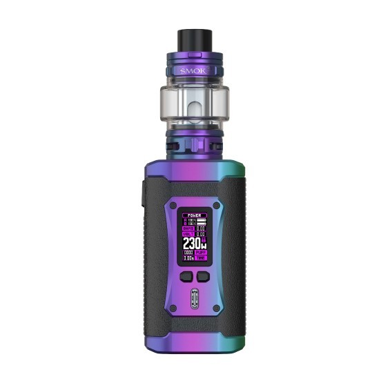 Smok Morph 2 Pod Mod elektronik sigara mor-mavi renkli gövde ve ekran.