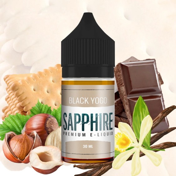 Sapphire Black Yogo E-Likit: Çikolata, Fındık, Bisküvi Aromalı Premium Likit