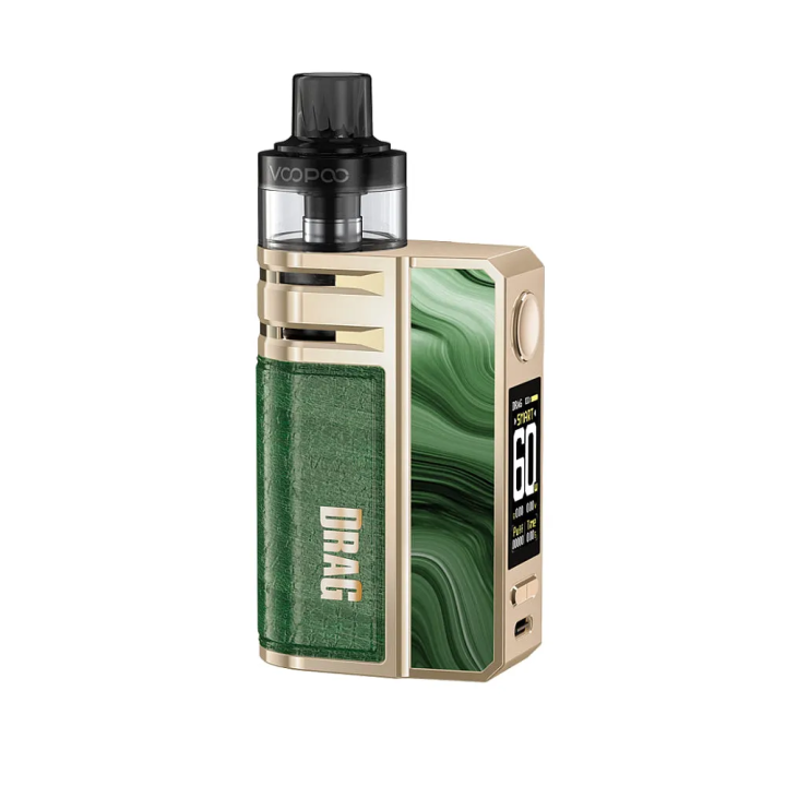 Voopoo Drag E60 Pod Mod Yeşil Deri Altın Çerçeve Elektronik Sigara