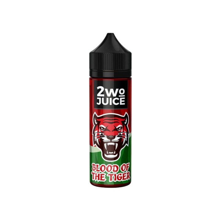 Two Juice Blood of the Tiger E Likit Kırmızı Yeşil Kaplan Logolu Şişe
