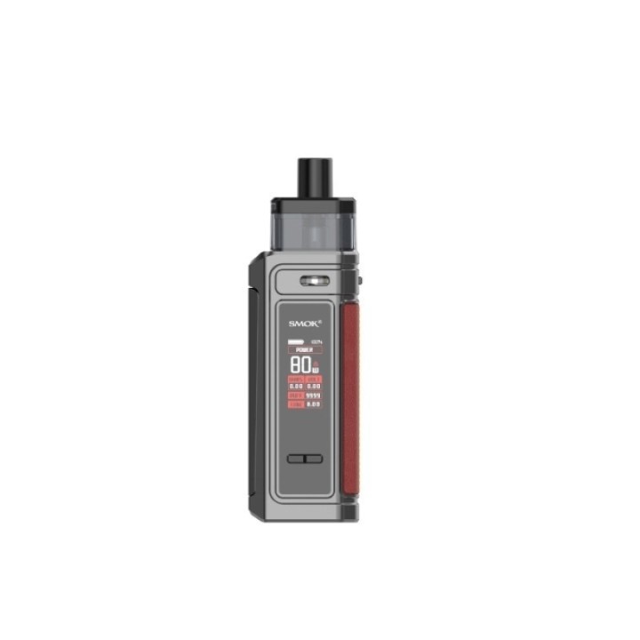 Smok G PRIV Pod Mod gri ve kırmızı renkli, 80W ekranlı elektronik sigara.