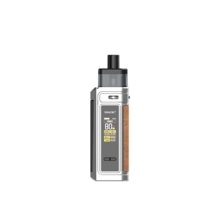 Smok G PRIV Pod Mod 80W Gümüş Kahverengi Deri Kaplama Elektronik Sigara