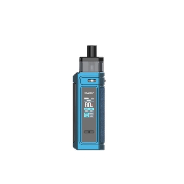 Smok G PRIV Pod Mod mavi, 80W ayarlı, dijital ekranlı elektronik sigara.