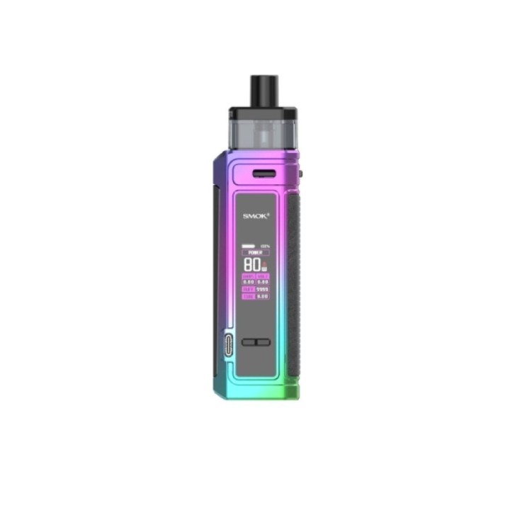 Smok G PRIV PRO Pod Mod renkli gökkuşağı cihazı, ayarlanabilir watt ekranlı.