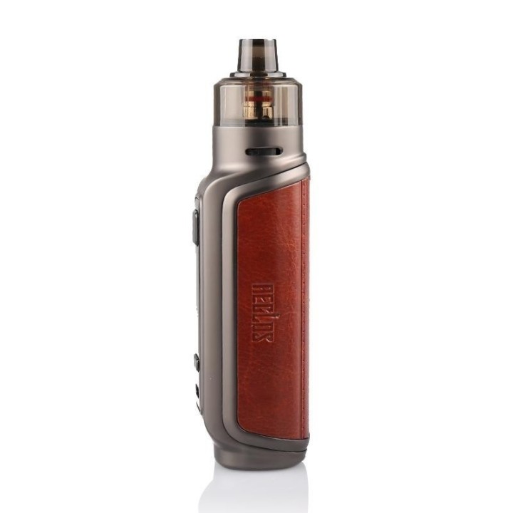 Uwell Aeglos P1 Pod Mod, kahverengi deri detaylı, şık elektronik sigara