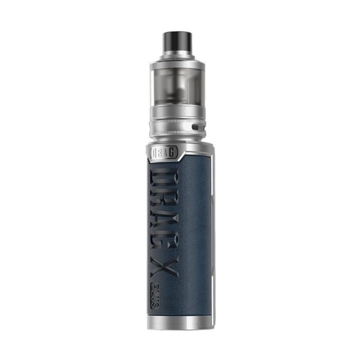 Voopoo Drag X Plus Pro Pod Mod, Mavi Deri Kaplama, Gümüş Donanım