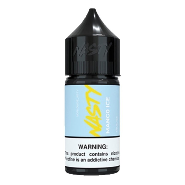 Nasty Juice Mango Ice Salt Likit, siyah kapaklı, açık mavi etiketli