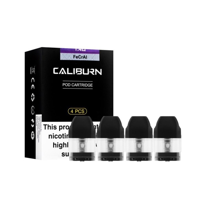 Uwell Caliburn 4'lü Pod Kartuş FeCrAl Coil Seti Siyah